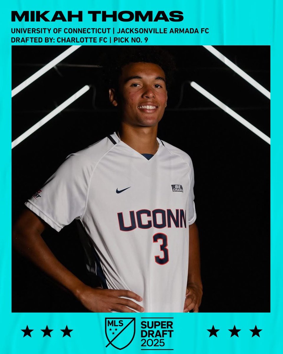 Big congrats to Mikah Thomas, Top 10 MLS SuperDraft pick! Number 9 overall from Jacksonville FC to UConn to the pros—balling! 🔥 #MLS #SuperDraft #JacksonvilleFC #PlayerDriven #904JFC