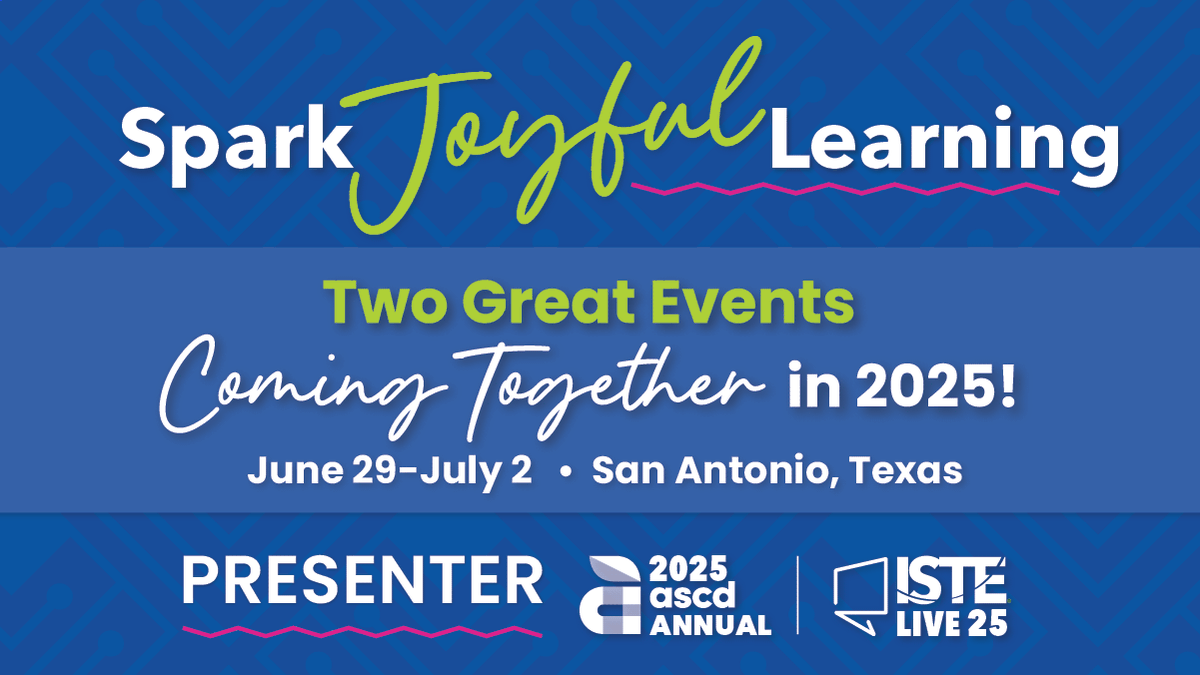 TishaPoncio's tweet photo. We are headed to #ISTELive but this time as AUTHORS!
Stay tuned for our session and much more leading up to San Antonio! #tomorrowsleaders
•
#NotAtISTE?  Not a Problem! We will have opportunities for you to join in the book release fun! 
@ISTEofficial
@ASCD https://t.co/mjqnk0bdWH