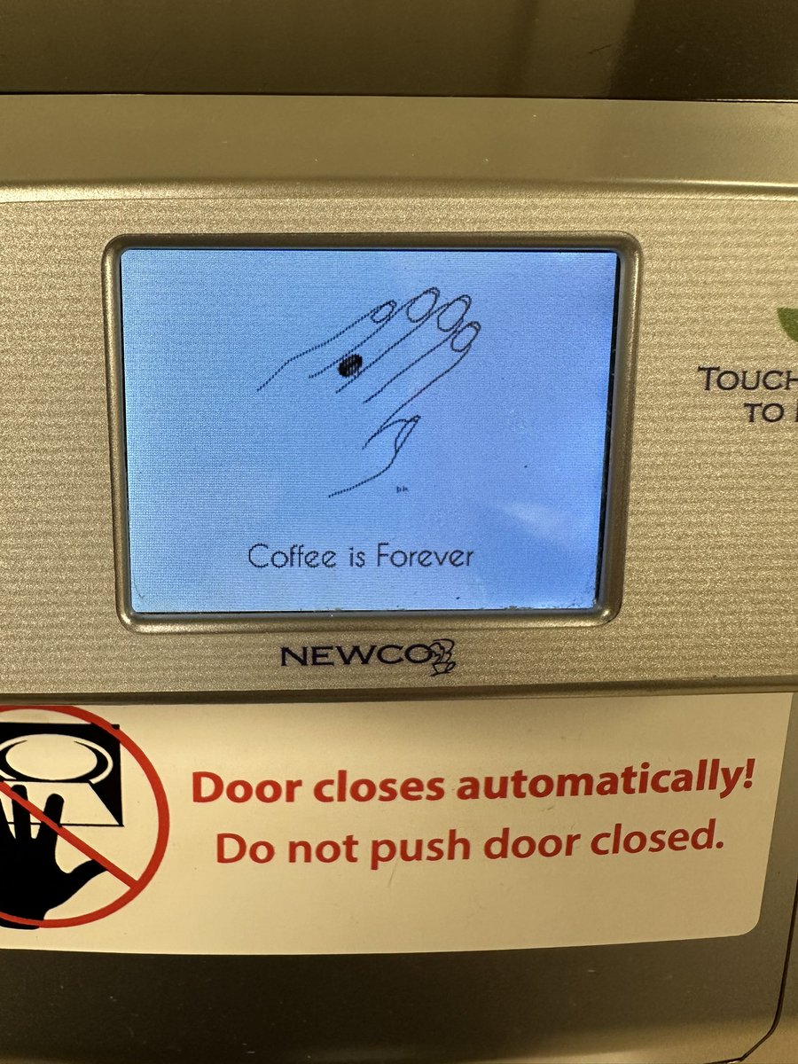 p3finnerty's tweet photo. Colleague of the year is the coffeemaker in the break room and the coded messages she sends me https://t.co/JxL2kKQIls