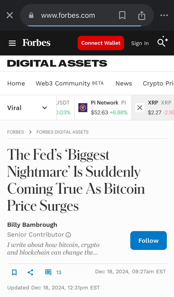 okere_eberechi's tweet photo. Pi Network etwork still the top ten trending cryptocurrency on Forbes. The journey continues for open network!!! ⁦@PiCoreTeam⁩ ⁦@nkokkalis⁩ https://t.co/5eWjcoI5RS