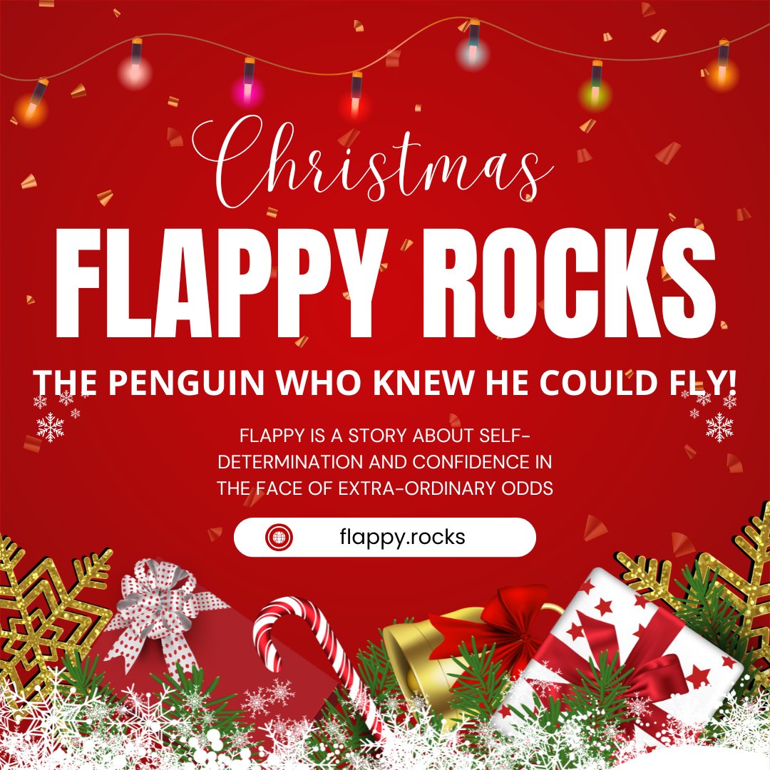 🎄✨ This holiday season, gift the magic of self-discovery with FLAPPY ROCKS: The Penguin Who Knew He Could Fly! 🐧💫

👉 Shop Now at flappy.rocks 🌈❤️

#FlappyRocks #HolidayRead #SelfDiscovery #InspireConfidence #ChristmasGifts #BookLovers #FestiveReads #BookCommunity