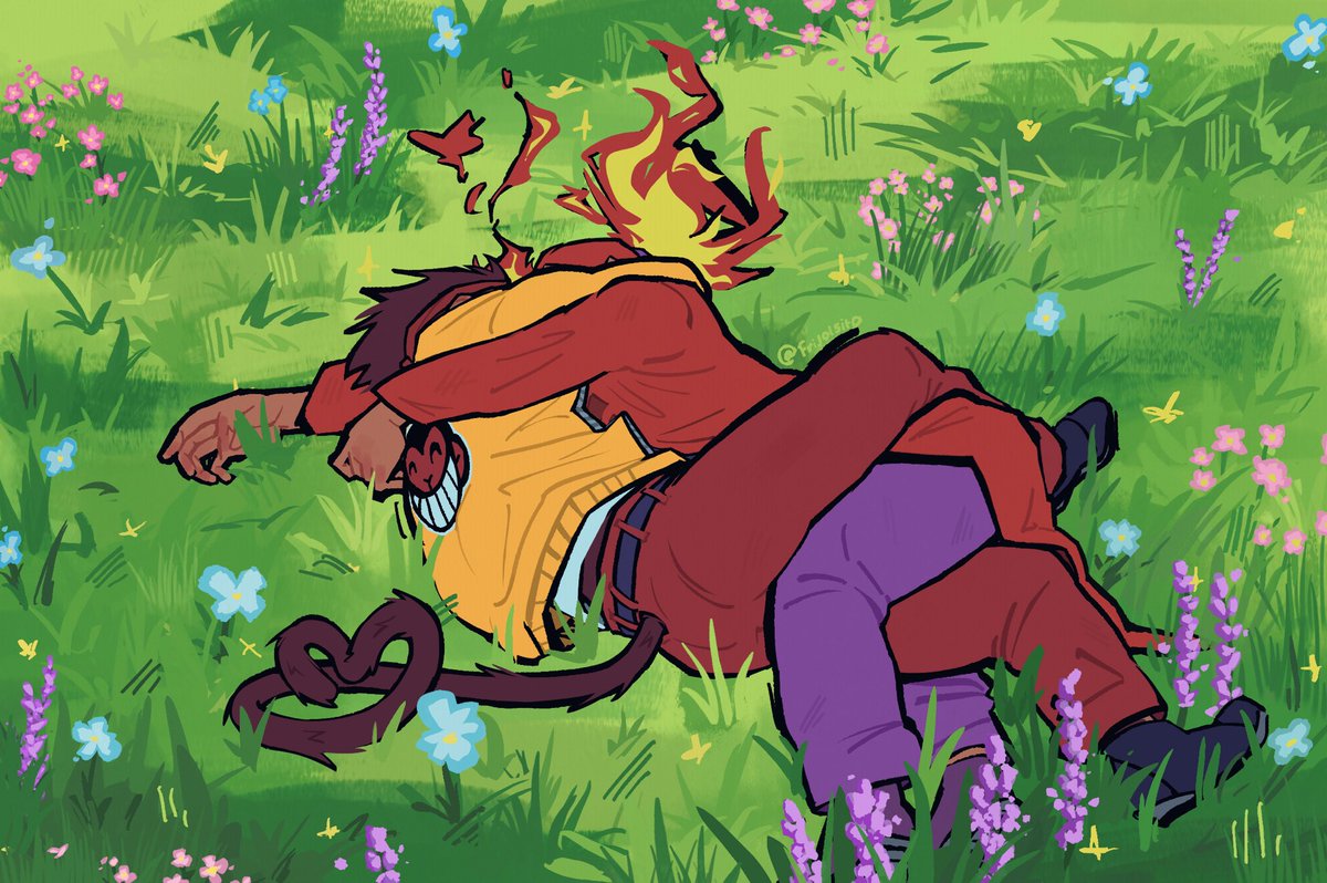 frijolsito's tweet photo. How do I draw grass? Anyway, Mk quick distract the enemy!! #LEGOMonkieKid #MonkieKid #lmk #LMKfanart https://t.co/K6VFwXjS5s