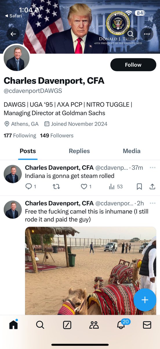 MelLaMarr's tweet photo. @GoldmanSachs  are you aware your employees like @cdavenportDAWGS are writing disgusting things and harassing women online? https://t.co/FneJTjy3FO