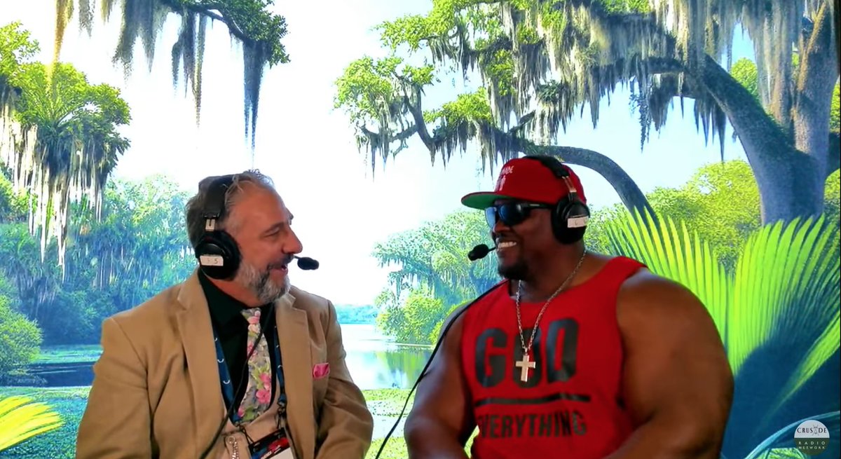 VeritasRadioNet's tweet photo. @TheKingDude is interviewing @Stephend1776 the #MAGAHulk right now at @TPUSA #AmericaFest2024 God in everything you do! Great message and thank you for the interview. https://t.co/AhpwKZS5fr