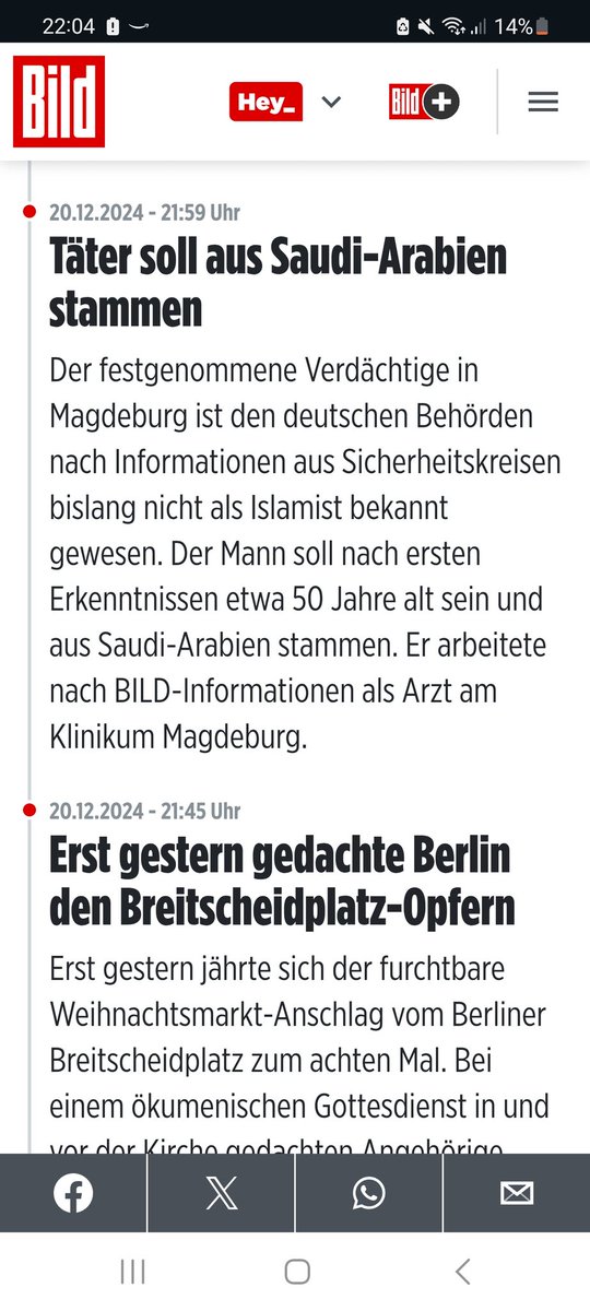 #Magdeburg. 11 Tote, viele Verletzte. Der Täter soll aus Saudi-Arabien stammen.