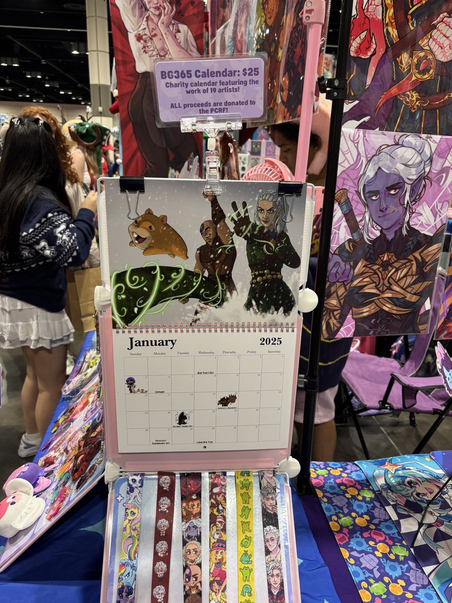 Fanart4Change's tweet photo. Come grab a copy of our calendar at @_Tonestar_’s booth at @HolidayMatsuri !!! Located at booth D7. Stickers are available as well https://t.co/B0nYvmptjv