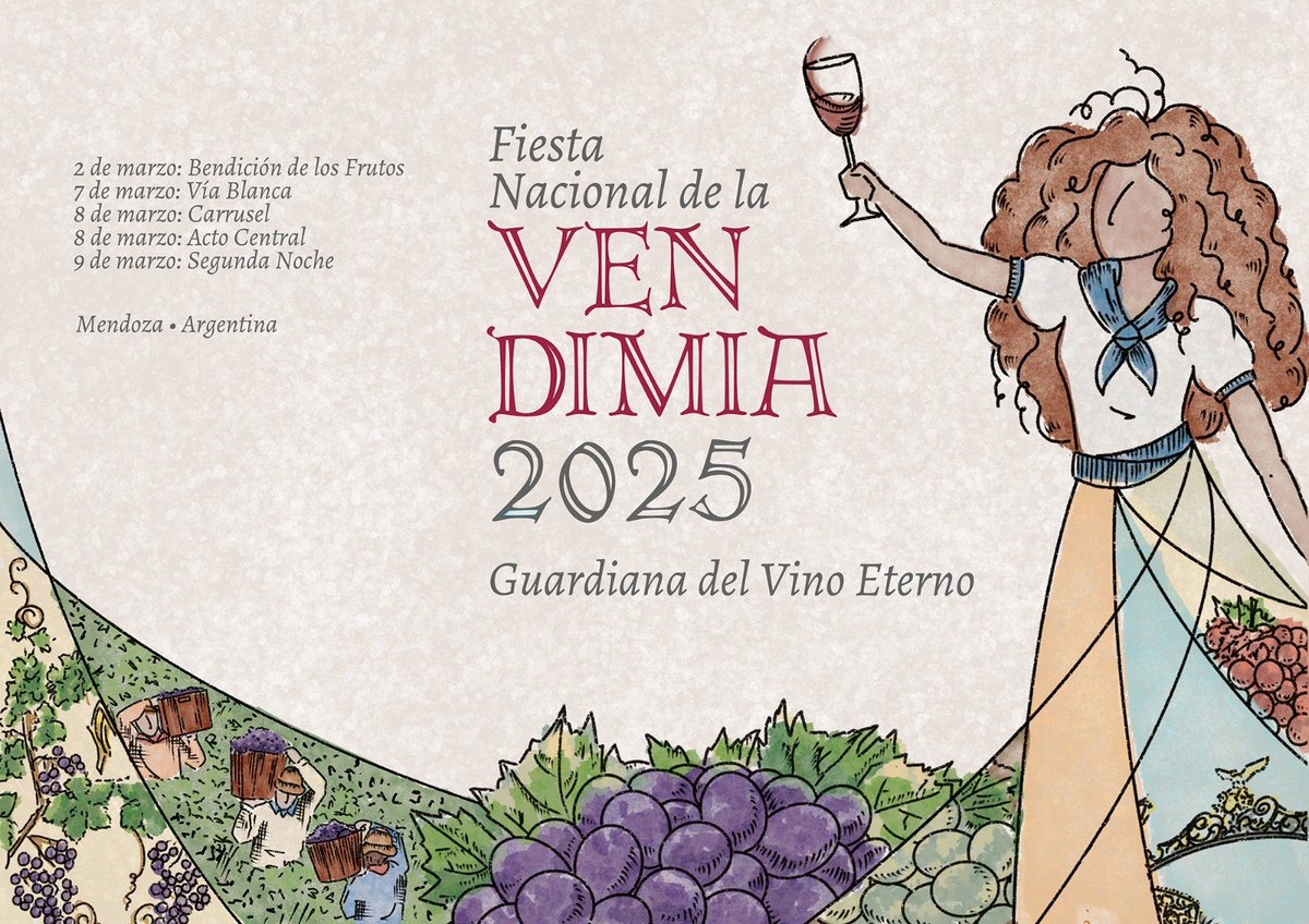 mendoza_tur's tweet image. Nuestra Fiesta de la Vendimia 2025 ya está en marcha. Arte, cultura y tradición, en una puesta impactante. 

Te presentamos la gráfica que invitará a mendocinos y turistas a vivir la experiencia. 

Te esperamos en Mendoza #chinchin
