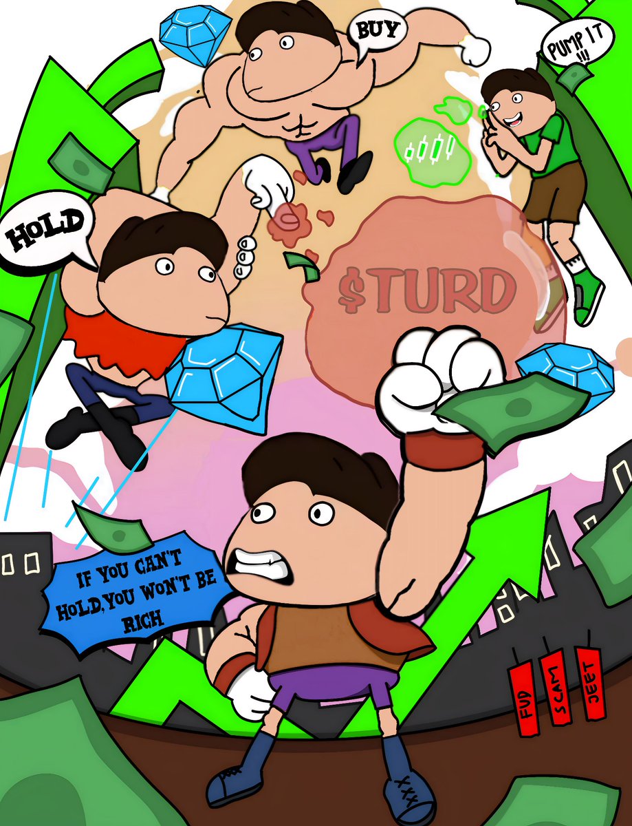 Its about that time folks.. Lets have a meme making contest!   

1) Use our Jusdim art in discord to create TURD meme content 
2) Follow <a href="/JusdimTurdeau/">Larp Carnie</a> and this account 
3) Tag us with your submissions, and tag 3 of your friends!  

Prize = 0.1 Sol for 3 winners. Will last 3 days