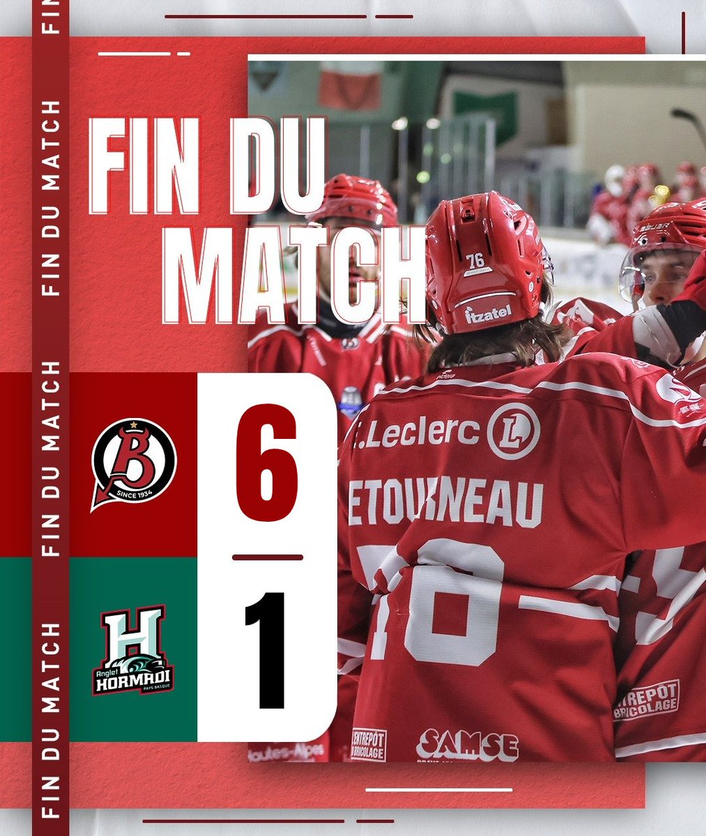 DiablesRouges05's tweet image. ⏱️ 60’ | BRI 6️⃣ - 1️⃣ HOR

ICI, ICI, C'EST BRIANÇON ! 🎶

Énorme performance et grande victoire des Diables Rouges ce soir face à @anglet_hormadi dans une grosse ambiance de René Froger ! 🥵

🏒 Barnaby JR, Persson (x2) , Despatie, Lemay, Villiot

#BRIHOR | #LetsGoDR