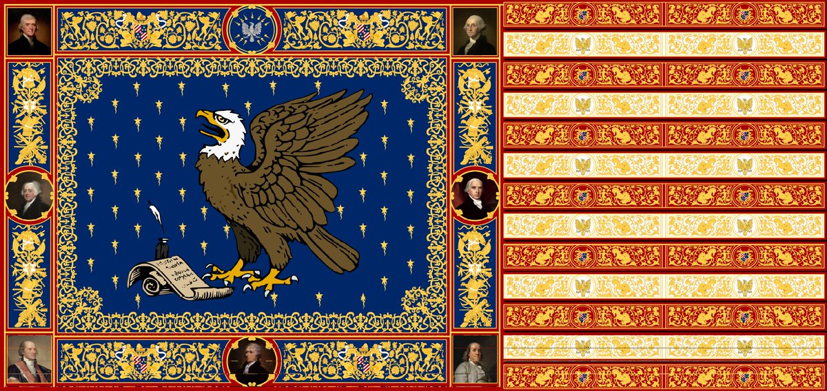American flag in the style of Venice