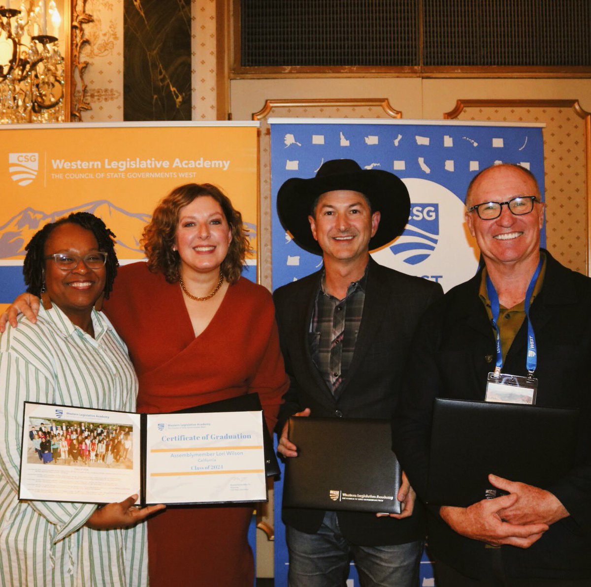 AsmLoriDWilson's tweet photo. Honored to attend the 2024 CSG West Legislative Academy alongside my fellow CA Assemblymembers! Grateful for the chance to connect, learn, and grow with leaders across the West. π‘π€
Check out the WLA Class of 2024: https://t.co/vB9XHWkZZN
#CSGWest #CALeg https://t.co/GJQbCoPr1c