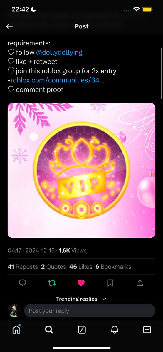 RubyJackso1's tweet photo. @dollydollying Just re-entered because the last marked as sensitive post. Done ✅!! I am the 100th follower ♥️♥️manifest that I win https://t.co/5vU1xPY3sx