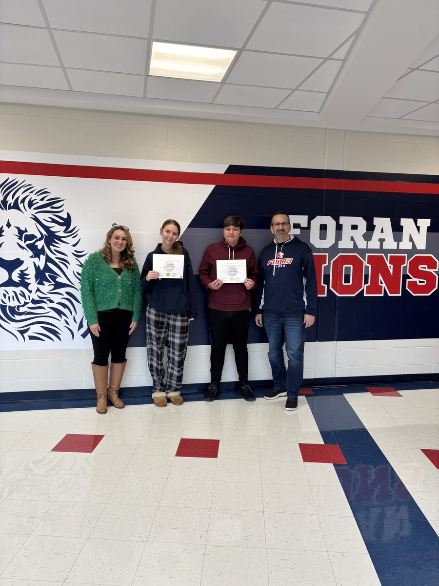 Olivia and Frank are our Foran Lions Leading with Love this week! Thanks for all you do to help others and be role models in our school.