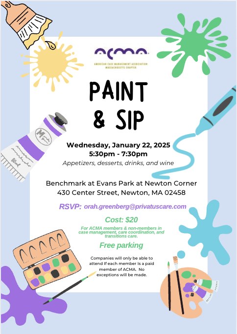 RSVP for this fun event in January!! #casemanagement #socialwork #theACMAMA