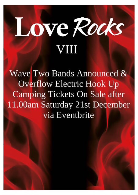 Evening you #Loverocks rock’n’rollers! Hope your Xmas and holiday preparations are going well. Things are happening in respect of #Loverocks25 so keep em peeled for more news tomorrow! More bands, tickets and electric hook-up action! Big luv and see ya down the front! 🙏❤️🙏xx