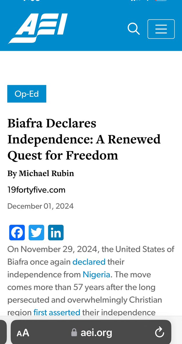 Ngozi Orabueze Chief of Staff BRGIE (@ngoziora) on Twitter photo Breaking;
Newest Nation- United States of Biafra declared November 29th, 2024 in Finland and Homeland
<a href="/UN/">United Nations</a> aei.org/op-eds/biafra-… <a href="/officialABAT/">Bola Ahmed Tinubu</a> <a href="/USArmy/">U.S. Army</a> <a href="/IDF/">Israel Defense Forces</a> <a href="/HQNigerianArmy/">Nigerian Army</a> @DefenceInfoNG <a href="/PoliceNG/">Nigeria Police Force</a> <a href="/EGerasouli35992/">Elias Gerasoulis</a> <a href="/simon_ekpa/">Simon Ekpa</a> <a href="/Huuhkajat/">Huuhkajat</a> <a href="/yleuutiset/">Yle Uutiset</a> <a href="/_AfricanUnion/">African Union</a> Breaking;
Newest Nation- United States of Biafra declared November 29th, 2024 in Finland and Homeland
<a href="/UN/">United Nations</a> aei.org/op-eds/biafra-… <a href="/officialABAT/">Bola Ahmed Tinubu</a> <a href="/USArmy/">U.S. Army</a> <a href="/IDF/">Israel Defense Forces</a> <a href="/HQNigerianArmy/">Nigerian Army</a> @DefenceInfoNG <a href="/PoliceNG/">Nigeria Police Force</a> <a href="/EGerasouli35992/">Elias Gerasoulis</a> <a href="/simon_ekpa/">Simon Ekpa</a> <a href="/Huuhkajat/">Huuhkajat</a> <a href="/yleuutiset/">Yle Uutiset</a> <a href="/_AfricanUnion/">African Union</a>