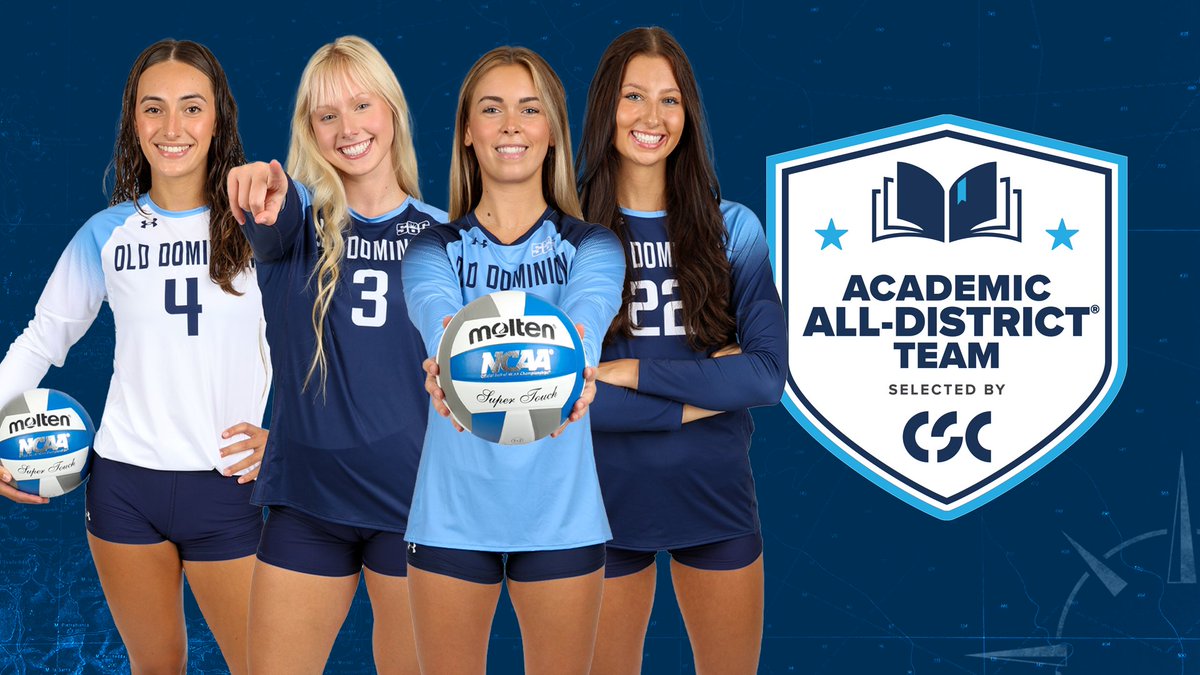 Congratulations to Elisa, Ashlynn, Kate and Myah on earning Academic All-District honors! 🏐📚

📰 - tinyurl.com/288zkvuu

#ODUSports | #ReignOn  | #Monarchs