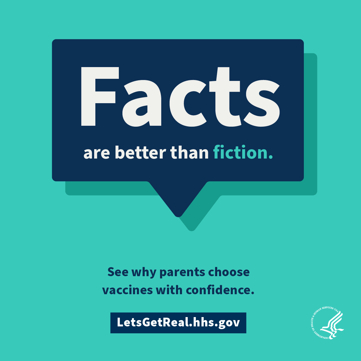 Vaccines protect children against more than a dozen serious diseases. But vaccine misinformation is spreading. @HHSVaccines launched Let’s Get Real to stop vaccine misinformation in its tracks. Get vaccine facts at LetsGetReal.hhs.gov. #LetsGetReal
