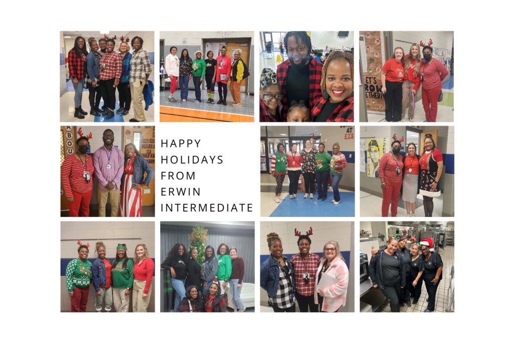 Happy Holidays from Erwin Intermediate School! Shoutout to our resident photographer Mrs. Webb for documenting our holiday fun!
