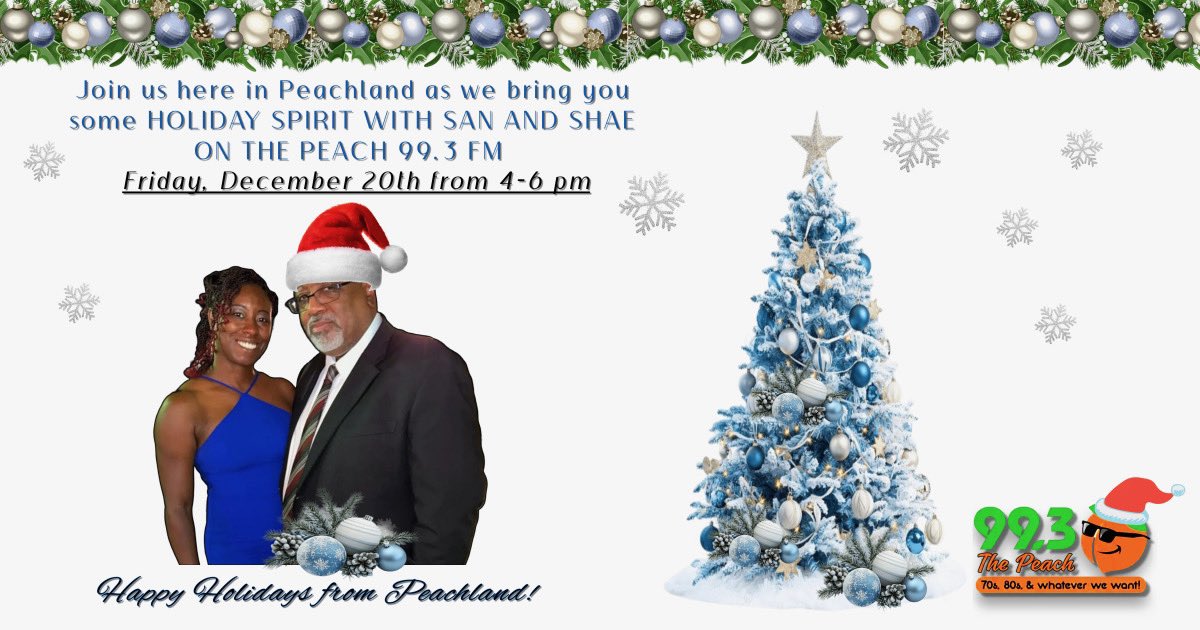 Check out Christmas in the Peachland with my wife Shae and I at 4 pm on The Peach 99.3 FM.  Listen online at thepeach993.com #Christmas #radio #Marriage #Ruston