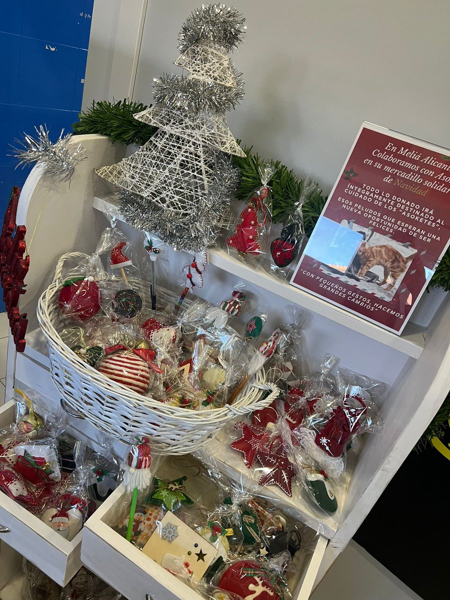 Hoy hemos entregado a nuestro Equipo estos preciosos detalles navideños que ha elaborado <a href="/AsokaElGrande/">Asoka El Grande</a> , Asociación para la Defensa y Protección de los Animales. Esta acción forma parte de la colaboración de #MeliaAlicante con la labor realizada por esta asociación. #adopta🐶😸