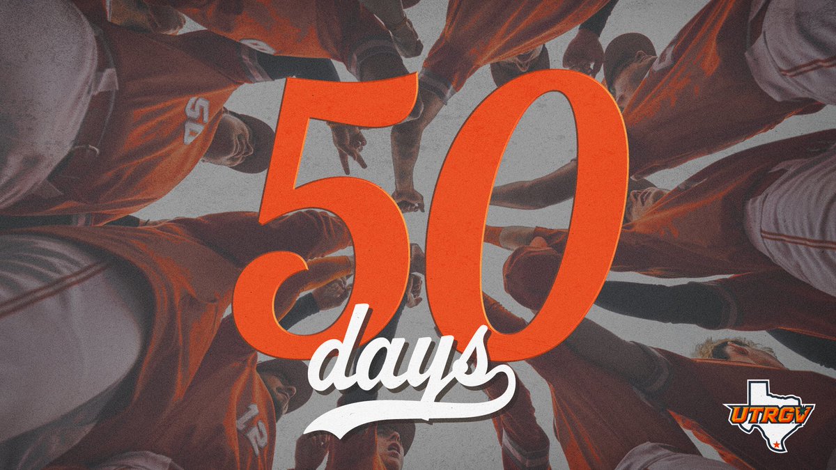 UTRGV Baseball (@utrgvbaseball) on Twitter photo The countdown starts now‼️
50 DAYS UNTIL WE'RE BACK 🙌
#UTRGV #RallyTheValley #EarnedEveryDay The countdown starts now‼️
50 DAYS UNTIL WE'RE BACK 🙌
#UTRGV #RallyTheValley #EarnedEveryDay