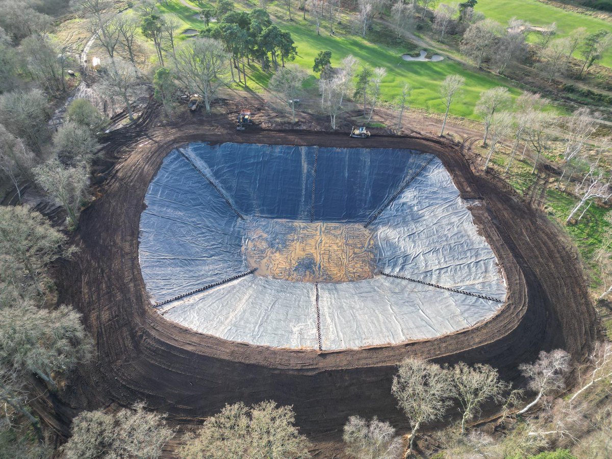 The new reservoir construction <a href="/PurdisHeathGolf/">Ipswich Golf Club</a> has been completed this week by <a href="/AJMorrisLtd1/">A.J.Morris Ltd</a>. The reservoir will futureproof the club becoming self-sufficient for irrigation water following localised rainfall piped in from surrounding businesses.