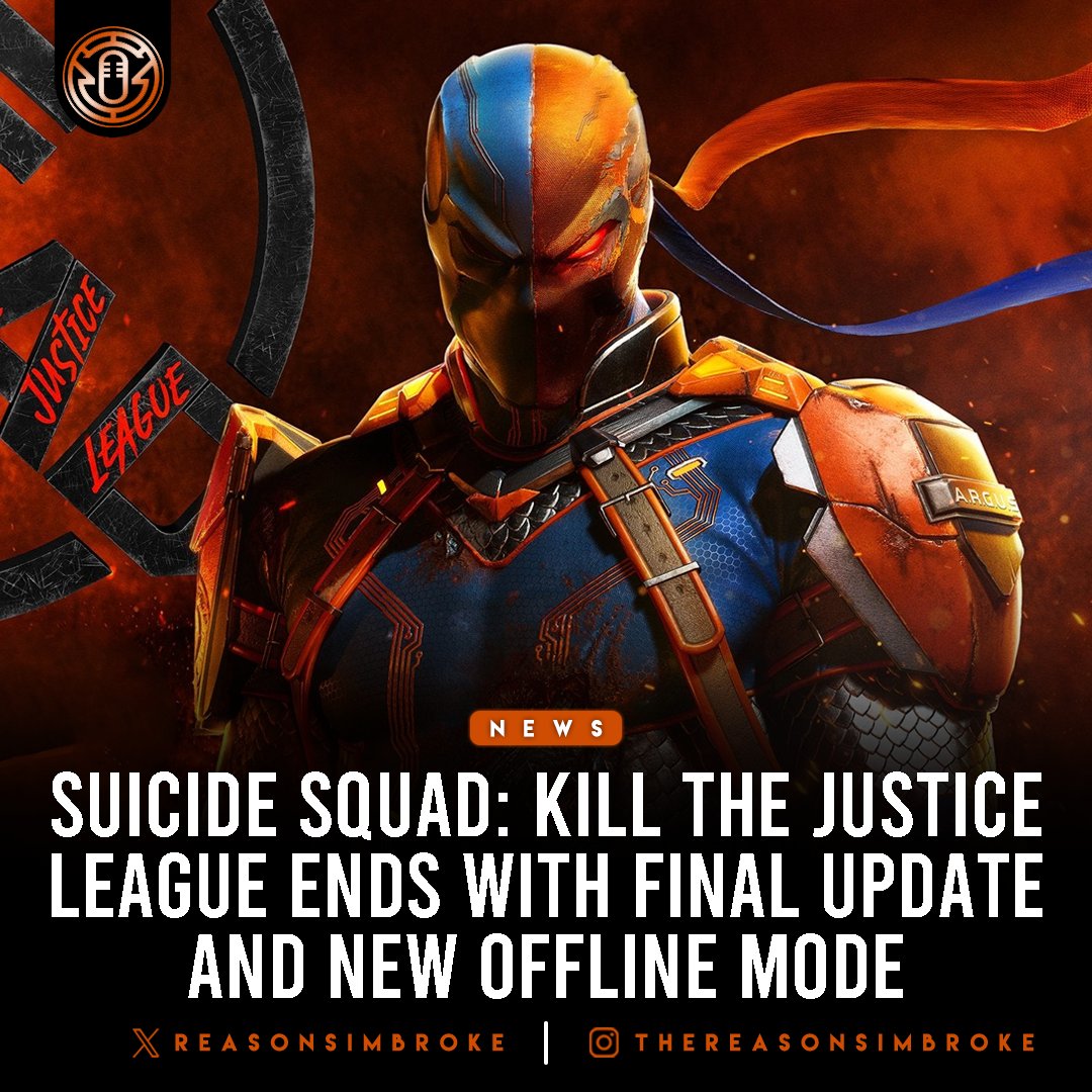 ReasonsImBroke's tweet image. ICYMI: "Suicide Squad: Kill the Justice League" will receive its final major update in January 2025, concluding Season 4 and introducing #Deathstroke as the last post-launch character. This update will feature a medieval-inspired #Elseworlds setting invaded by Brainiac and an