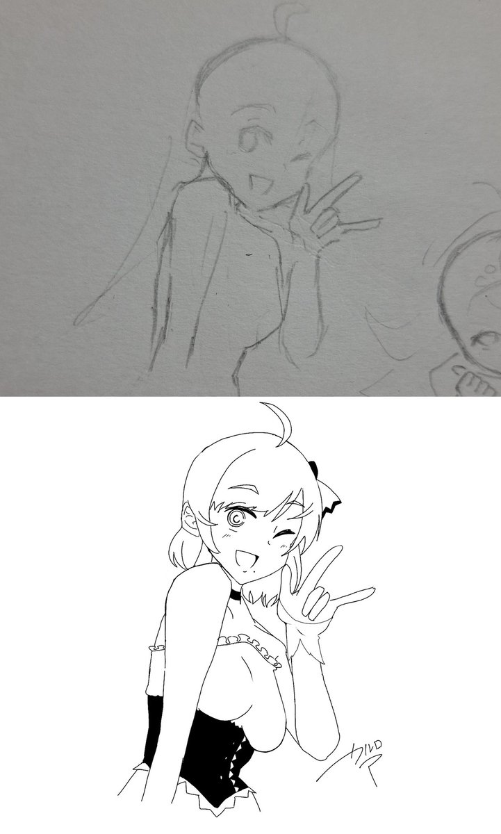 カルロP、デジタル絵の下描きラフを
①結構ちゃんと描いたぜ
②ポーズを描いて肉付けしたぜ
③正気かお前 