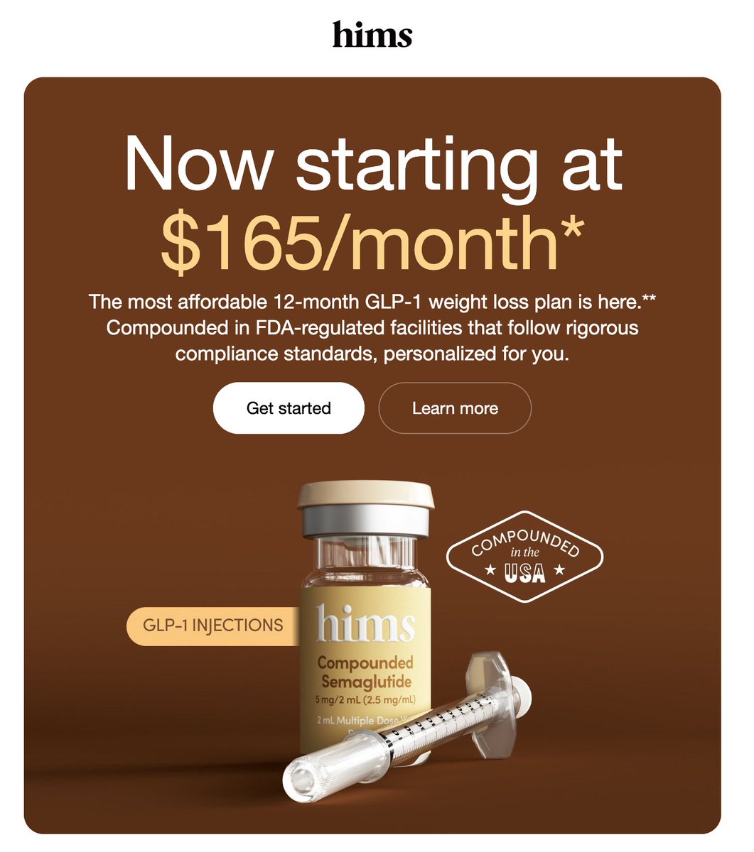 hims glp 1 compound HIMS DROPS PRICE OF GLP-1 TO $165/MO