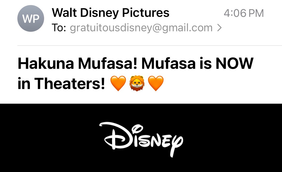 GratThemeParks's tweet photo. Okay, Disney! I won’t watch #Mufasa. 🙄 https://t.co/CFuwfEjU2c