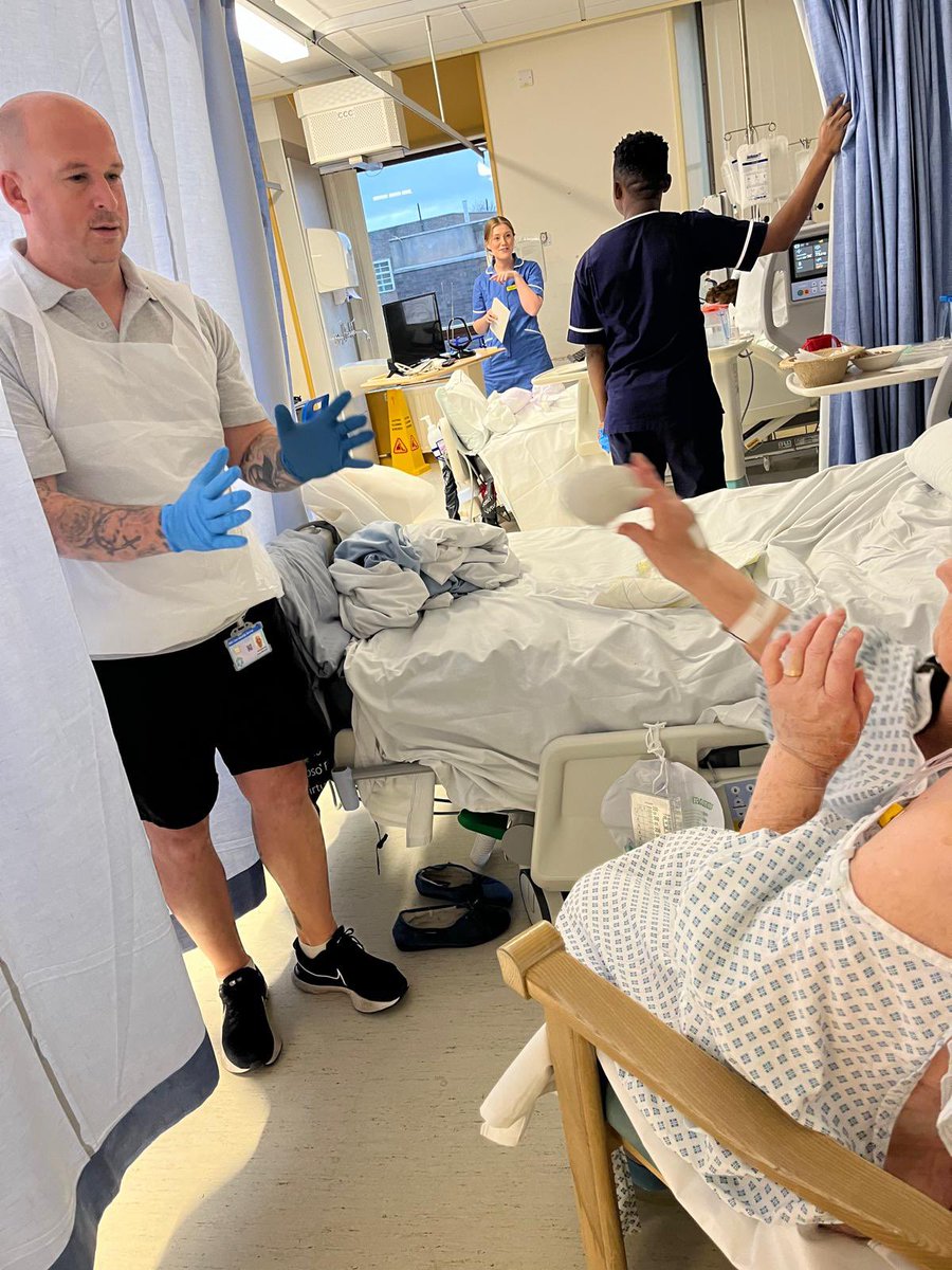 C_Vamplew's tweet photo. Rehab Week 🏥
Focus: Therapy Assistants
Challenge of the day: how far can you blow the snowball. 
Today our GTA Jonny demonstrated the important work they can do at preventing deconditioning, and working closely alongside therapists to assist patients in their rehab journeys! https://t.co/QkPptttDoW