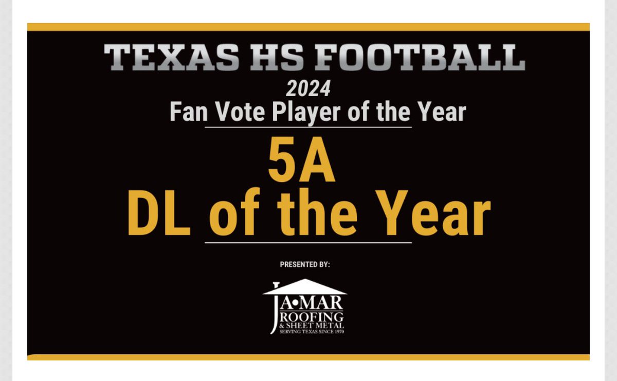 Vote for Reedy’s Luca Akirtava thru 8 pm TONIGHT!

texashsfootball.com/5a-defensive-l…