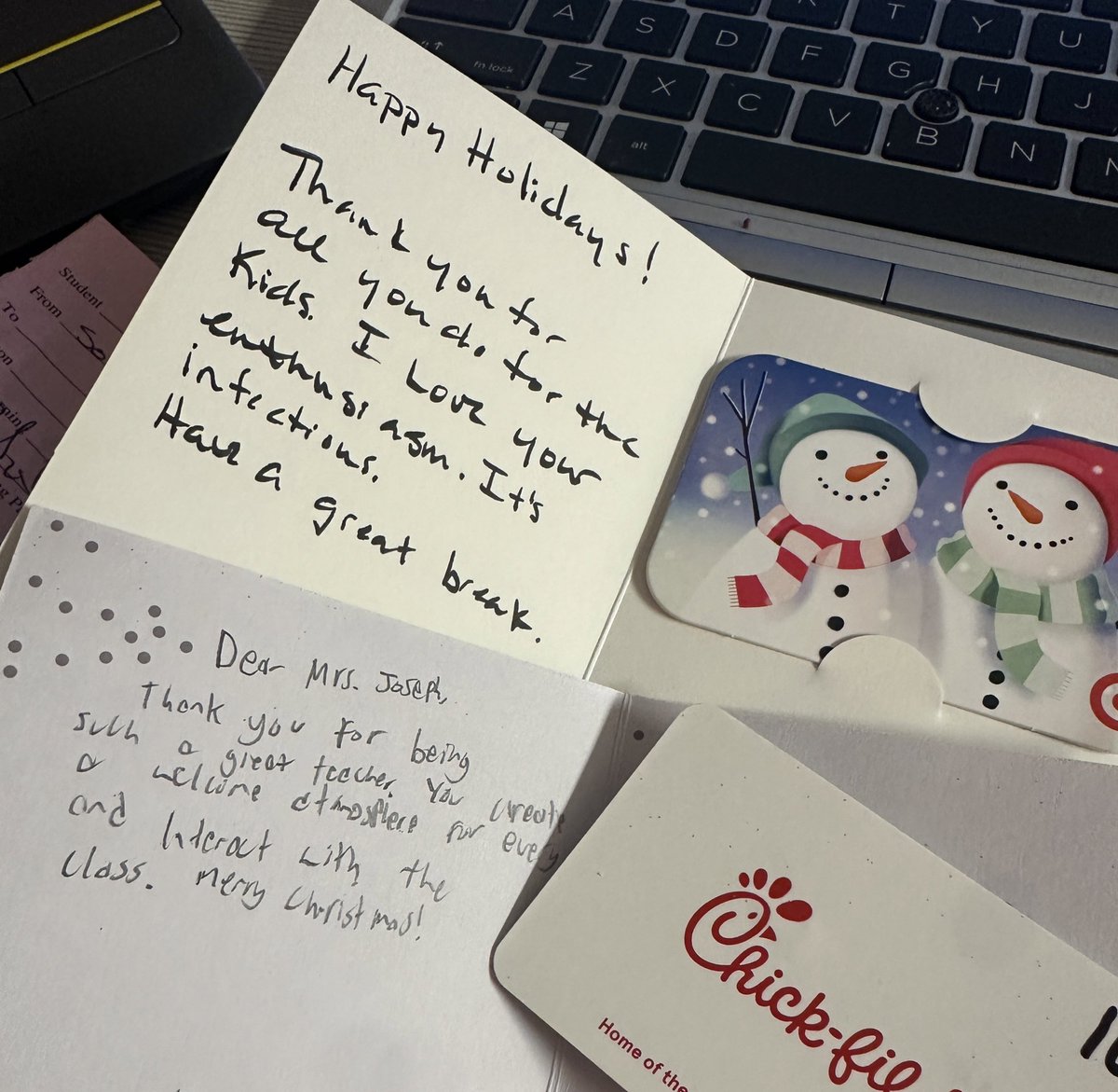 SierraJoseph15's tweet photo. “The reward for work well done is the opportunity to do more.”
Officially on break! Grateful for my students’ gifts and affirmations—heart full of gratitude! #iTeach #iReach #iInspire #LeadthePAC @AVID4College @RTMSThundercats @FortBendISD https://t.co/rAdbX4HUMp