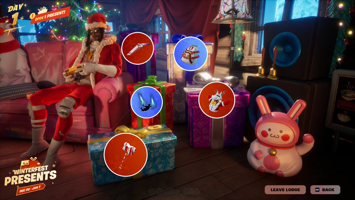 Sxorpion__'s tweet photo. Guide for all the Christmas presents in the fortnite cabin🎅🏼 https://t.co/fQJw4R7Xbh