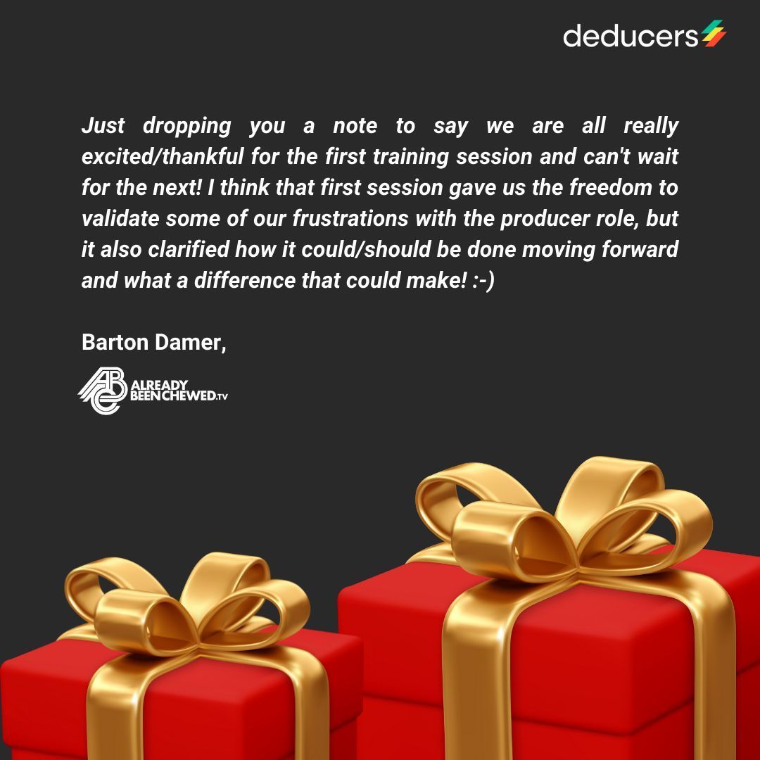 DeducersPro's tweet photo. This is one of the best gifts we could have received for the holidays. Thank you, Barton and the ABC team!#producers #producerlife #motiondesign #animation, #3danimation #producerwisdom #postproduction #adulteducation #professionaldevelopment #learninganddevelopment https://t.co/kuEIUAW3Wo