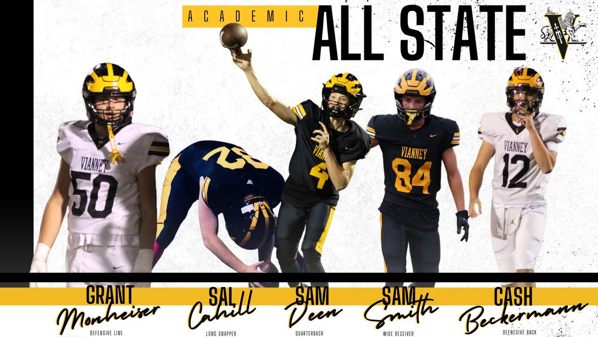 Happy to be named 2nd Team All-District and Academic All State. Couldn’t have done it without the people around me.
<a href="/VianneyFootball/">Vianney Football</a> <a href="/CoachStarkey20/">Christopher Starkey</a> <a href="/JPRockMO/">JP Rock</a> <a href="/6starfootballMO/">Six Star Football | MISSOURI</a> <a href="/PrepRedzoneMO/">Prep Redzone Missouri</a>
