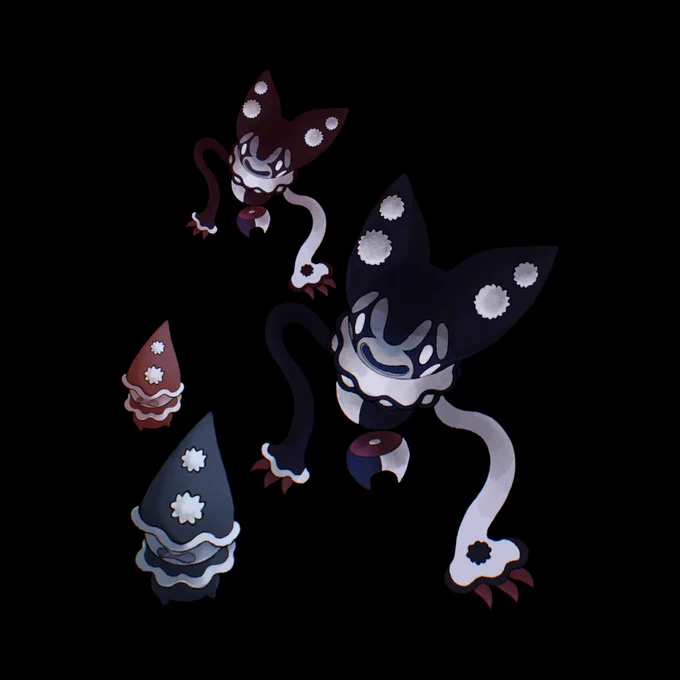 DUNCELIN, MARIONOIR &amp; MAULEQUIN(Dark/Ghost)#pokemon #fakemon 