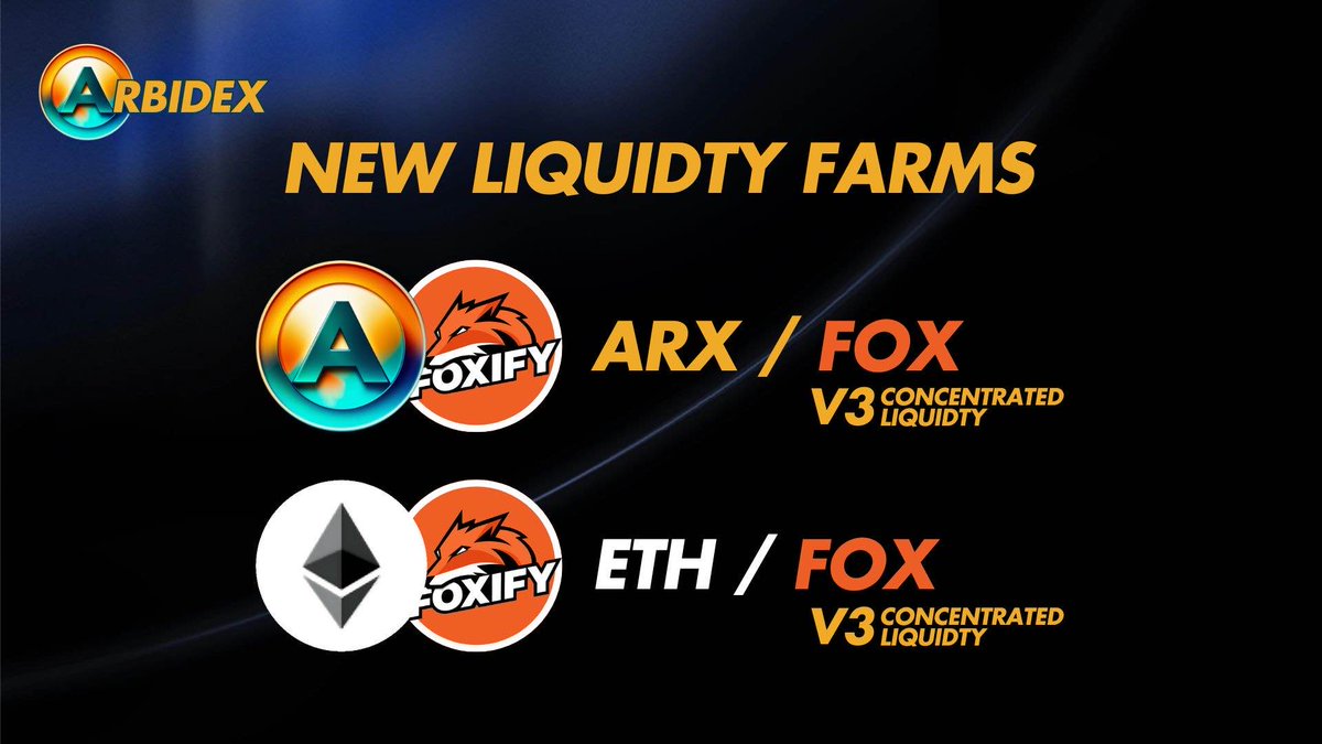 🚨 The pools are LIVE on Arbidex! 🚨
🌟 FOX-ARX: Over 300% APR, rewards in FOX &amp; ARX
🌟 FOX-WETH: 240% APR, rewards in ARX
We’re thrilled to welcome the <a href="/foxifytrade/">FOXIFY</a>  team &amp; community to Arbidex. Here’s to an epic partnership &amp; an exciting 2025 ahead! 
👉arbidex.fi/pools