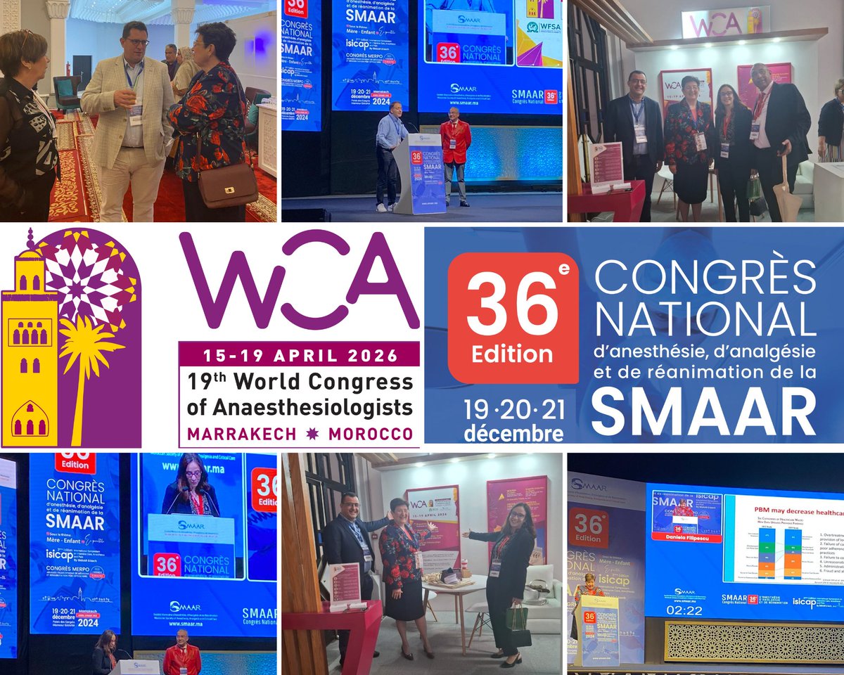 - Daniela Filipescu, WCA2026 Congress Co-Chair, alongside Sigismond Lasocki from NATA.
- Jamal Kohen, WCA2026 Congress Co-Chair and SMAAR President.
- Afak Nsiri and Samir Jaber, Co-Chairs of the WCA2026 Scientific Committee.
- Adnane Berdai, Obstetrics Track Chair for WCA2026.