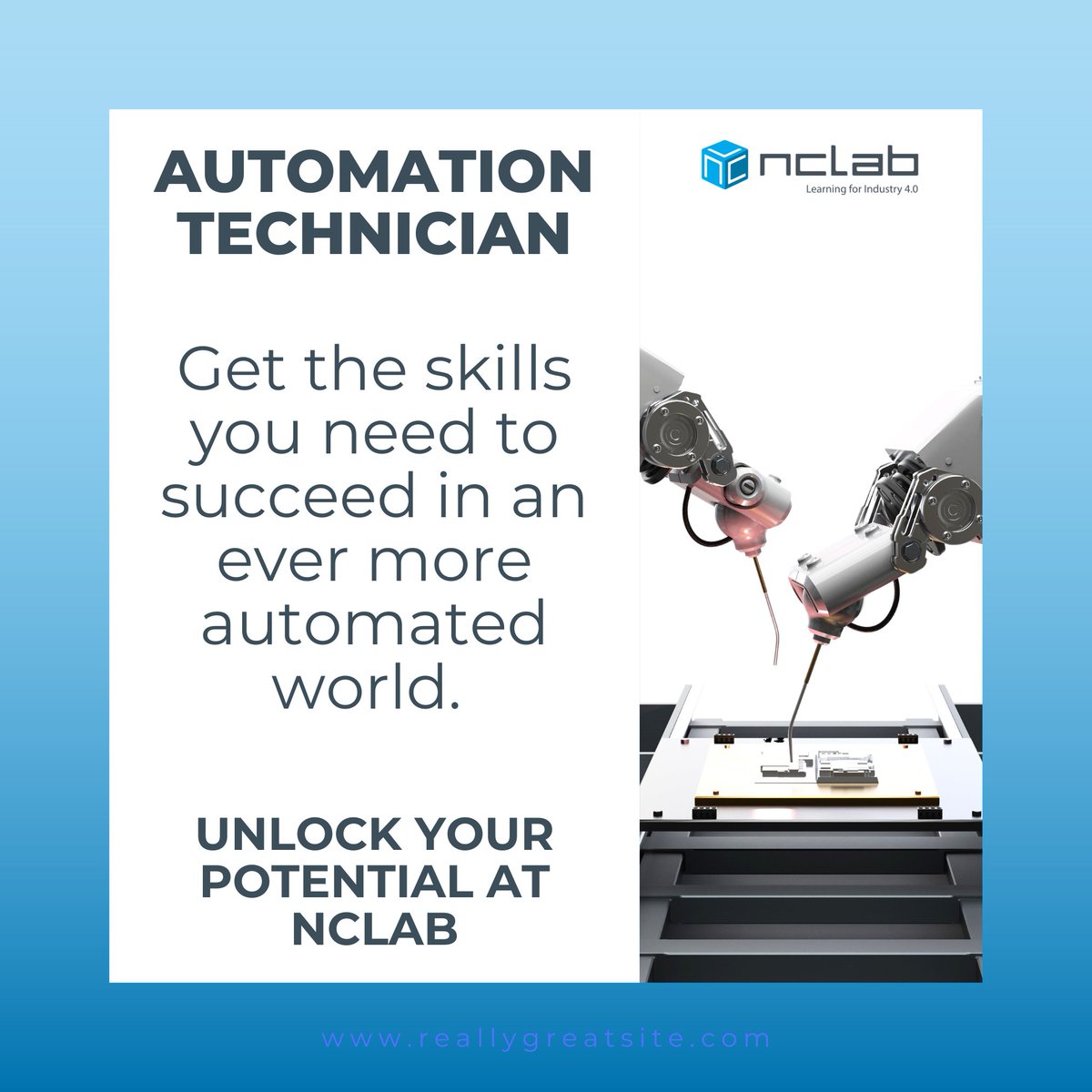 NCLabEdTech's tweet image. Are you looking to expand your skills in an ever-changing ever more automated world? 

Then our Automation Career Training is for you!
#automation #careerdevelopment #careeropportunities #upskill