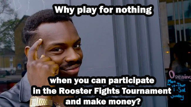 🔥 The Rooster Fights Tournament Awaits — Are You In? 🐓

The battlefield is calling, and your rooster’s time to shine is NOW! To join the tournament, all you need is:
✅ Common NFT rooster ready to rumble
✅ 100 $RC tokens to secure your entry

When does it all start? The action