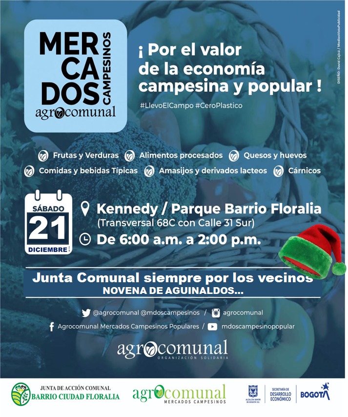 mdoscampesinos's tweet photo. Que estas fechas de fin de año y comienzo del 2025, estén plenas de armonía y paz en los hogares.   Gracias totales por su apoyo

Sábado 21: 
Fontibón -Parque Fundacional    
Kennedy -Floralia 

#QuienLoSiembraQuienLoVende #ElDeVerdad #LlevoElCampo #ColombiaContraElHambre https://t.co/MEGckCB9bf