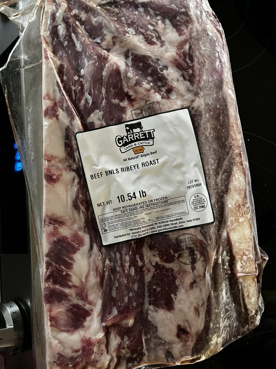 Pulled the Christmas Eve rib roast out of the freezer to thaw!