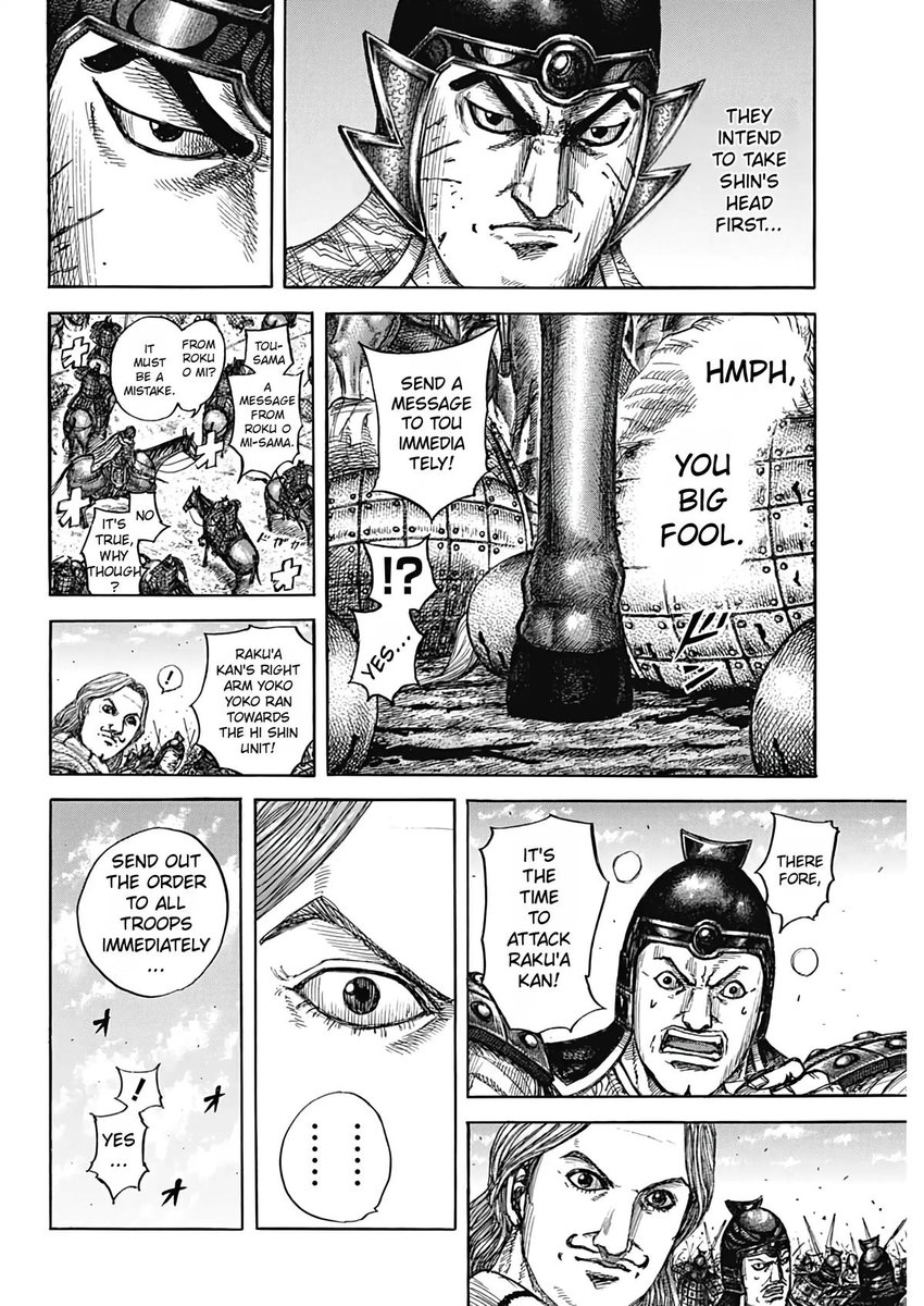 exho27's tweet photo. #kingdom821 #Kingdom Love to see Rokuomi acknowledging how big of a mistake it was to underestimate Shin, hope we see more of that. Overall good chaper https://t.co/g01EFL7SZK
