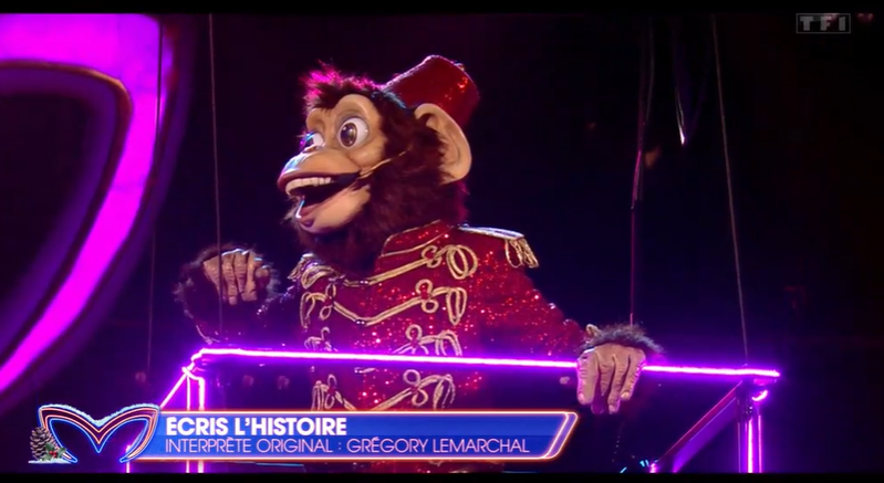 Prestation du singe sur "Ecris l'histoire" de Grégory Lemarchal #MaskSinger