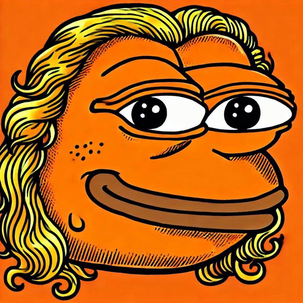 Stev_willin's tweet photo. @100xAltcoinGems Orange $PEPE is the frog that took green’s lunch money and bought #Ethereum. 🐸🔥 #AlphaFrog https://t.co/okQsYfOjwD
