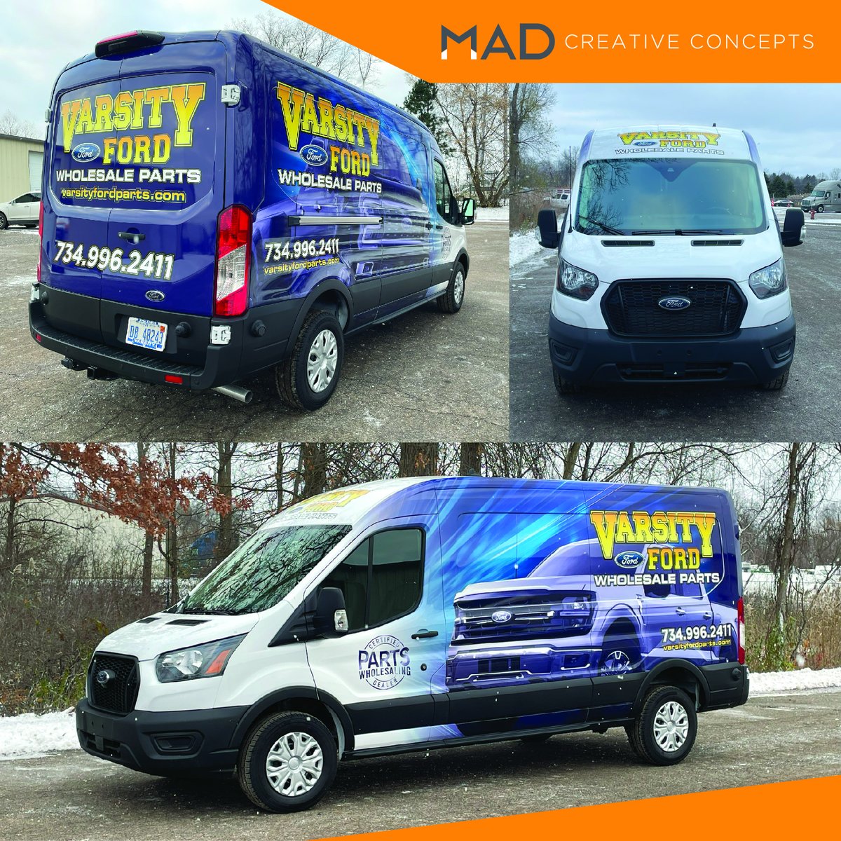 Wrapped and ready to roll! 🚗💨 Bringing Varsity Ford style to the streets with this sleek new look. #VehicleWraps #BrandOnWheels #VarsityFord