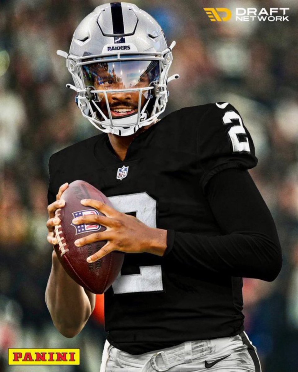 MLFootball's tweet photo. REPORT: #Colorado star quarterback Shedeur Sanders’ preference is to be drafted by the Las Vegas #Raiders, sources around Sanders say.

Las Vegas has had an eye on Sanders for a while now, and executives view Sanders as a perfect fit for LV. 

(via espn, 📸 Draft Network) https://t.co/GRG4KQBfSN