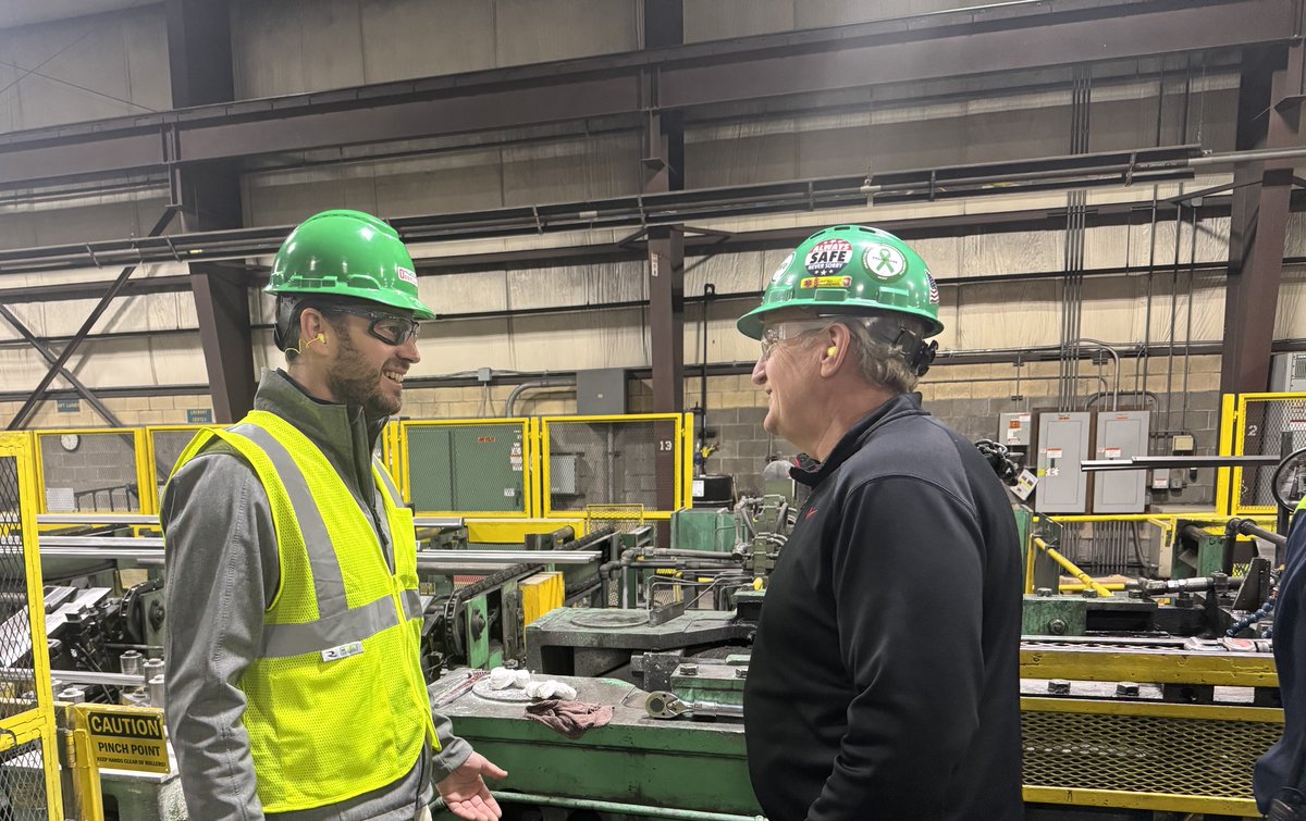 OhioEPA's tweet image. Our Northeast District Chief Community Officer, David Emerman, got a firsthand look at Nucor's fascinating method of steel bar processing in Orrville, Ohio! This plant is key in serving agricultural, construction, and manufacturing sectors. #IndustryVisit #SteelProcessing